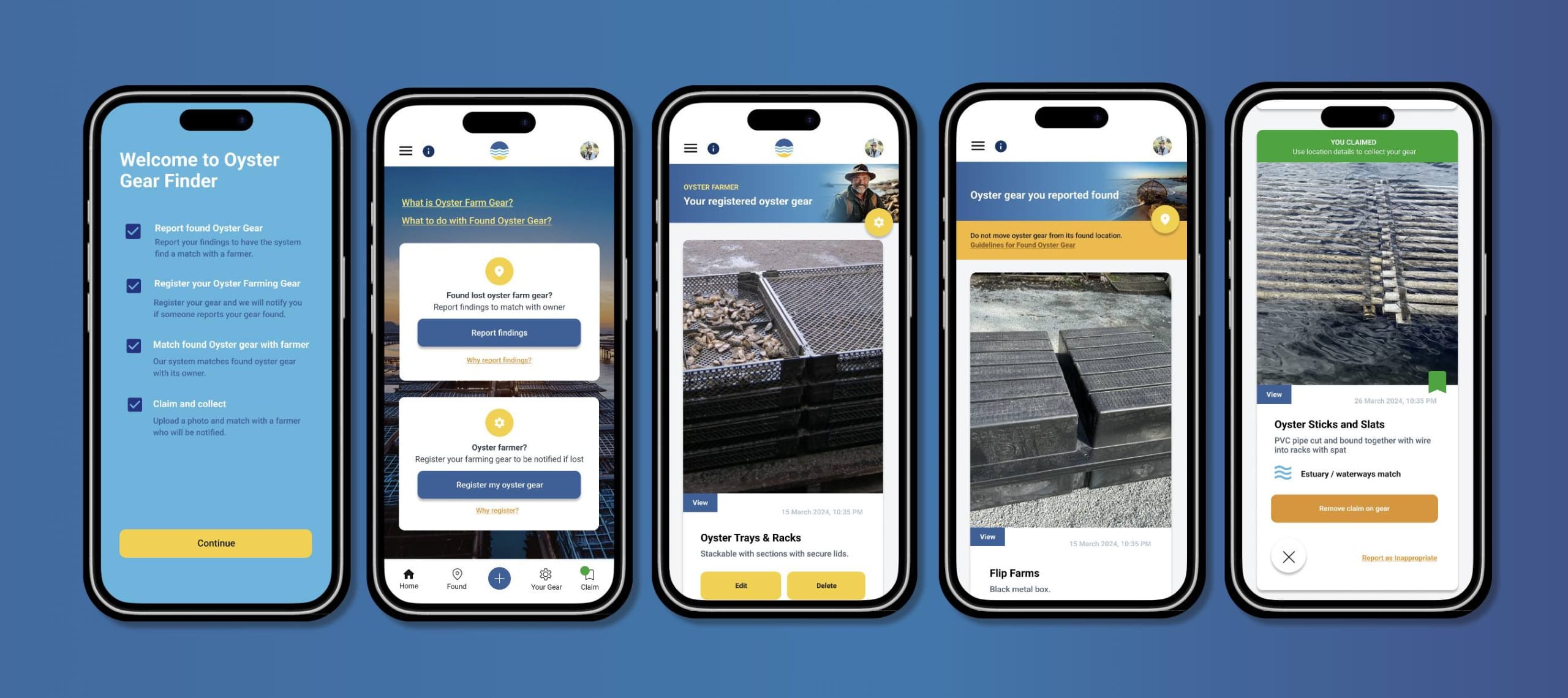 Screenshot Oyster Gear Finder App