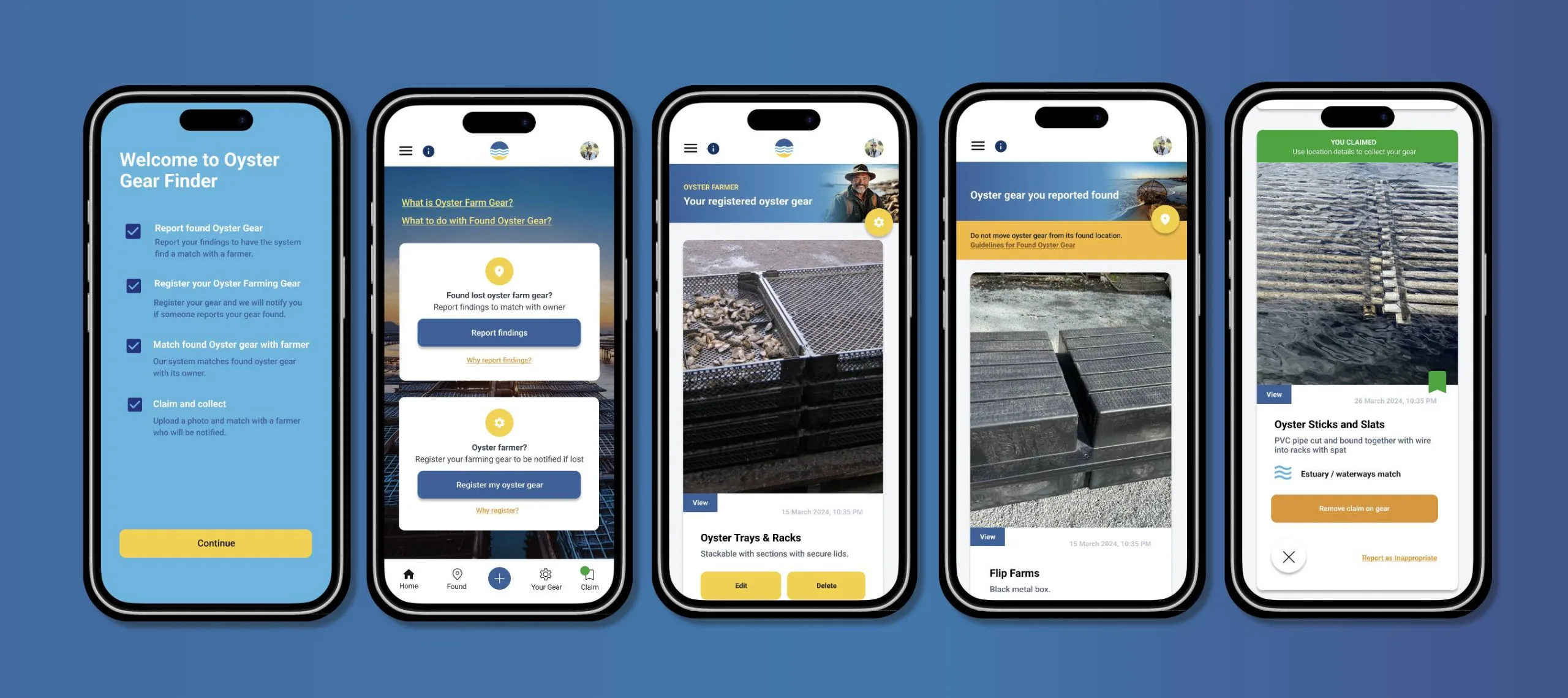 Screenshot Oyster Gear Finder App